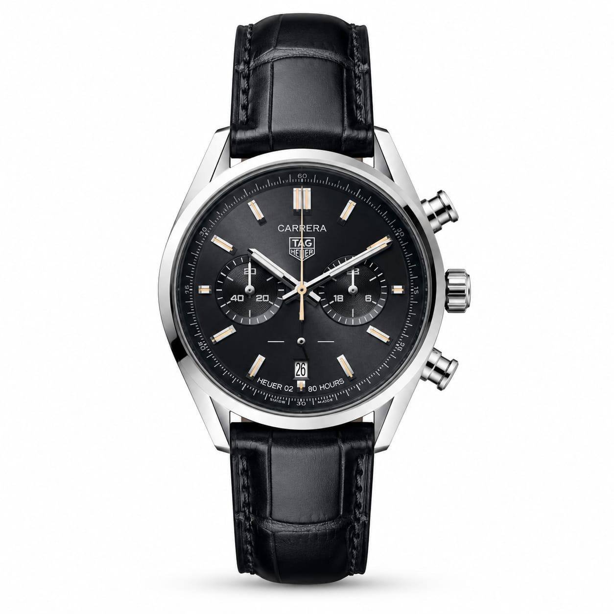 CARRERA HEUER-02T CHRONO SILVER BLACK 42MM