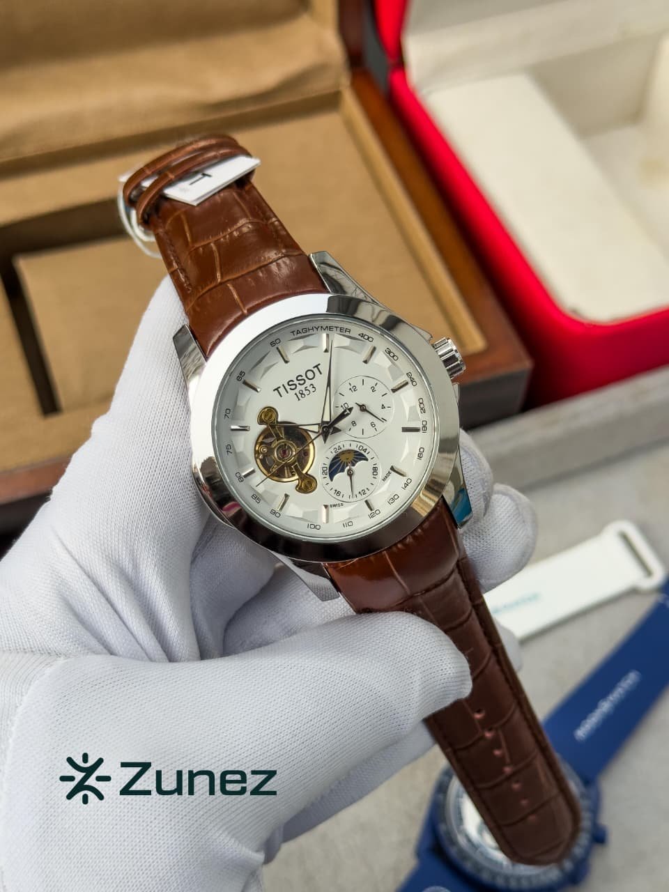 TISSOT OPEN-HEART MOONPHASE AUTOMATIC WHITE - Image 2