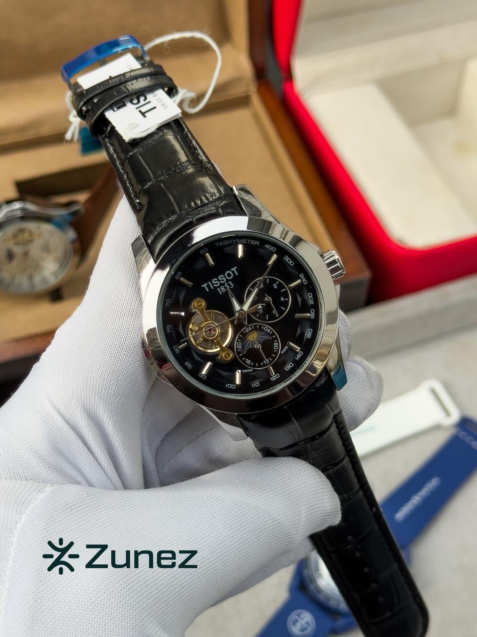 TISSOT OPEN-HEART MOONPHASE AUTOMATIC BLACK - Image 2