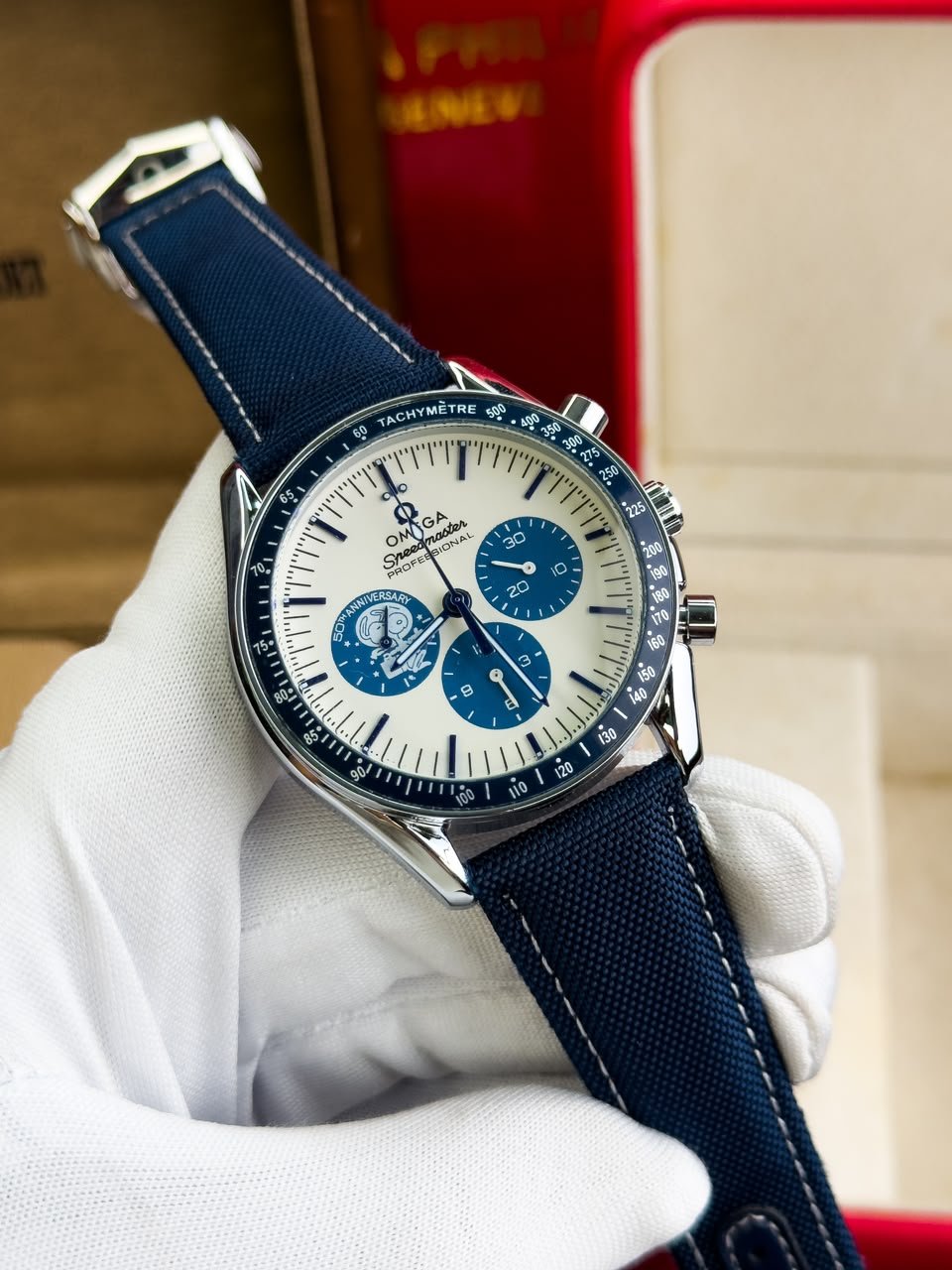 Omega Speedmaster Anniversary Series Blue Strap - Image 7