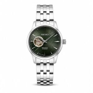 SEIKO PRESAGE OPEN HEART AUTOMATIC SILVER GREEN